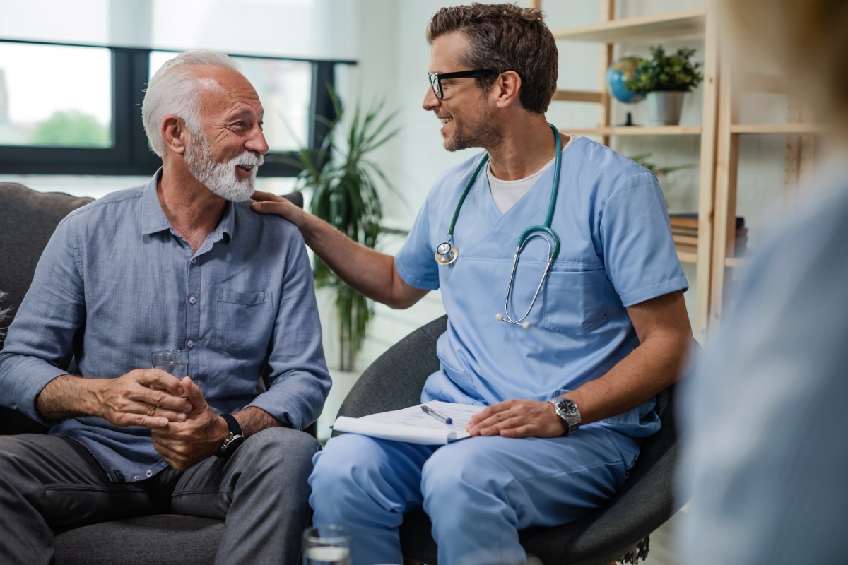 Healthcare provider meeting with a patient